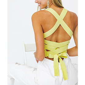 This criss cross back crop top is simply spectacular. Wear to impress!