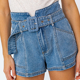 This paperbag self belt denim shorts are a must in your closet for this spring.