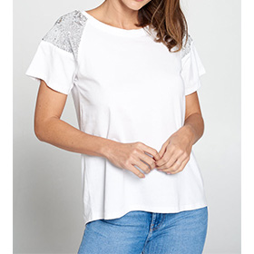 Shine bright with this casual tee available in different colors.