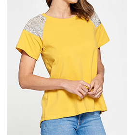 Shine bright with this casual tee available in different colors.