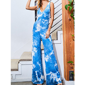 This V Neck Sleeveless Tie-Dye Knit Jumpsuit is beautiful. Use it alone or with a belt.